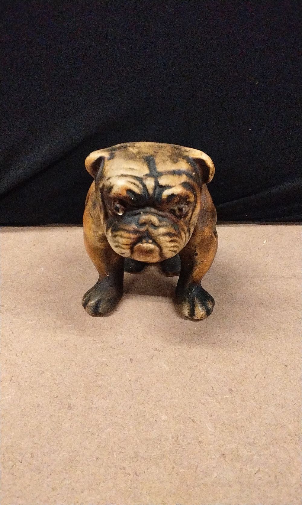 Lot 195: Tan and Black Brindle English Bulldog Figurine