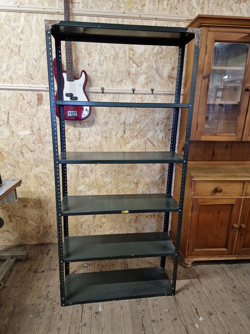 Lot 384: N. C. BAUM LTD. Dark Green Metal Six-Shelf Unit