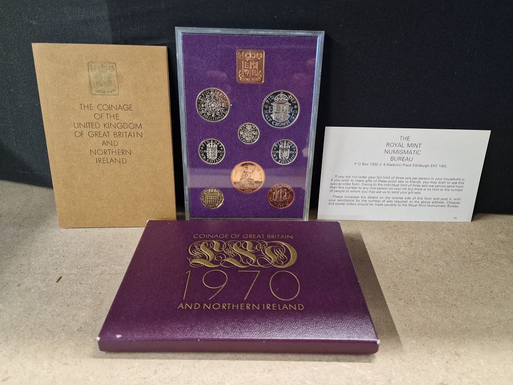 Lot 388: 1970 Royal Mint Coinage of Great Britain & Northern Ireland Proof Set