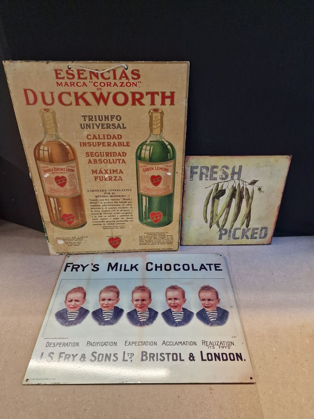Lot 392: Three Vintage Advertising Signs