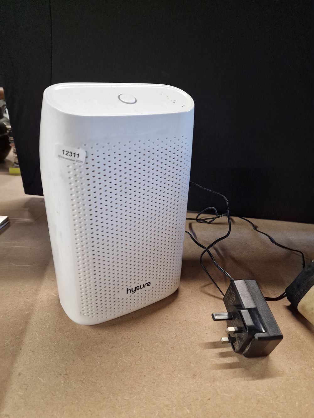 Lot 399: Hysure White Dehumidifier with Power Adapter