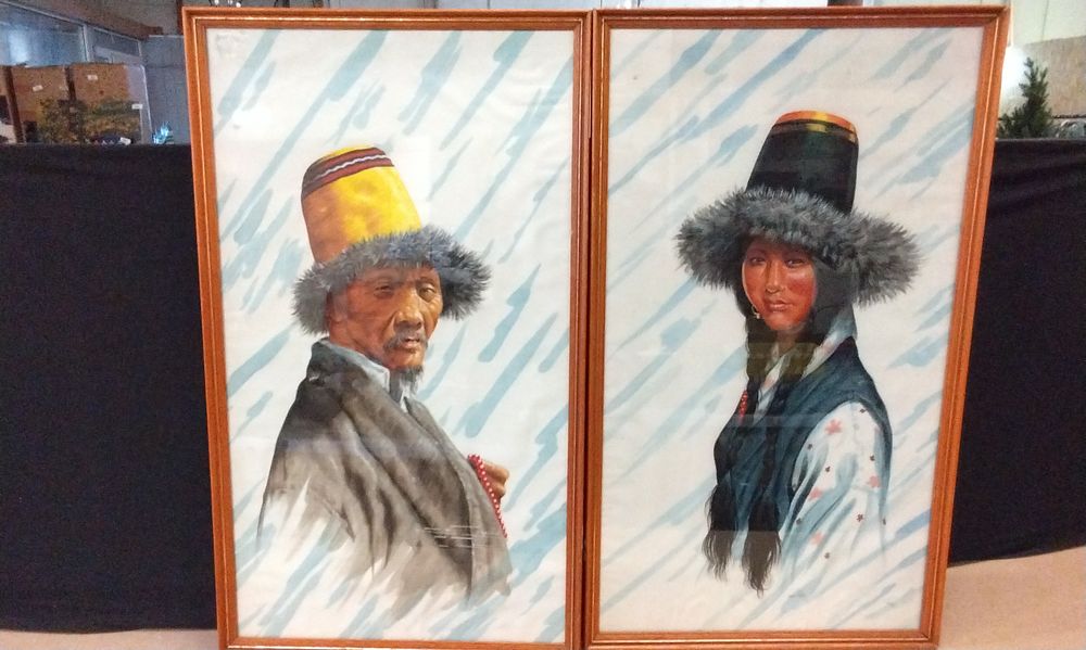 Lot 203: A Pair of Tibetan Portraits on Silk
