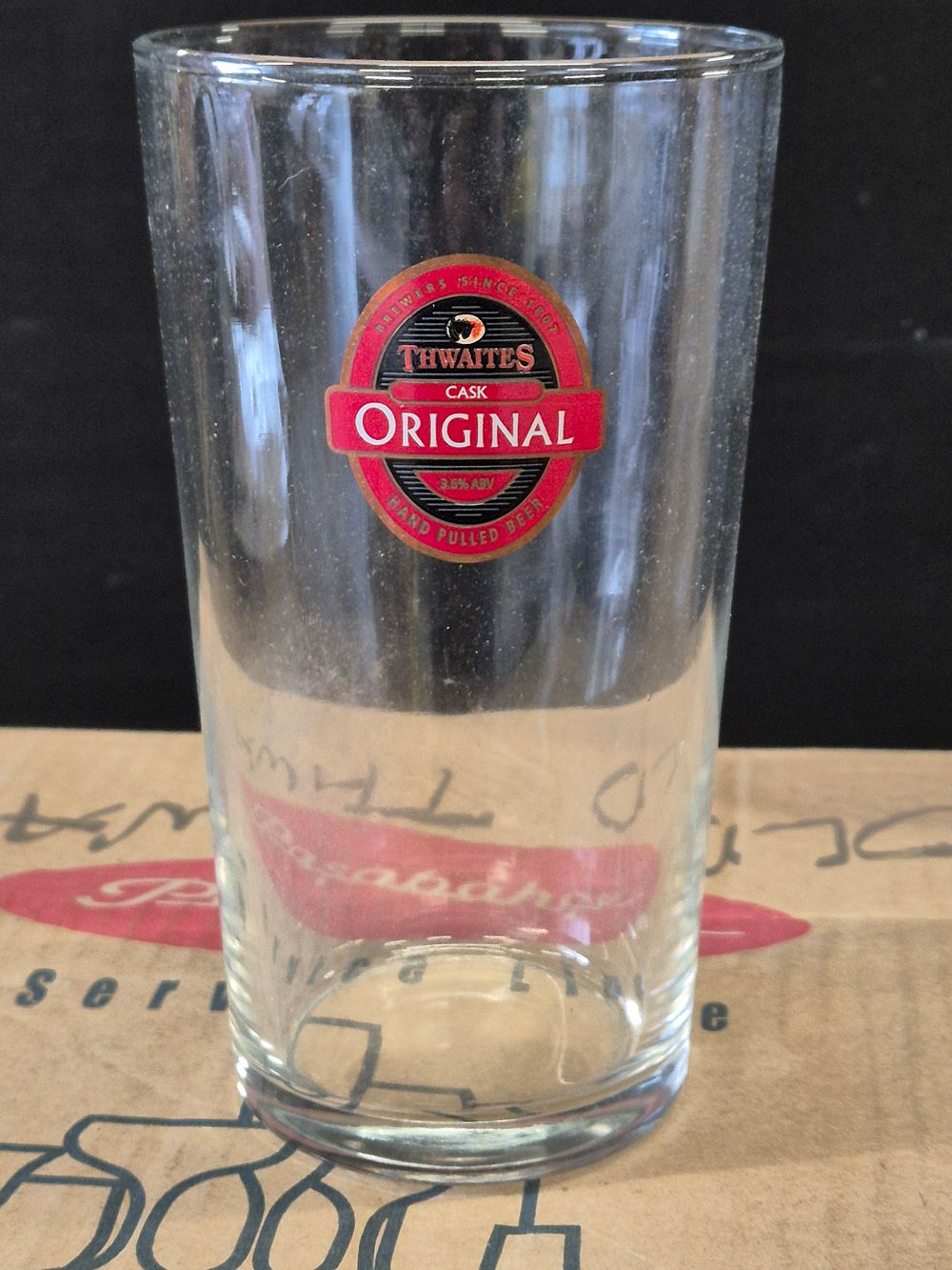 Lot 212: A Box of 12 Thwaites Original Cask Pint...