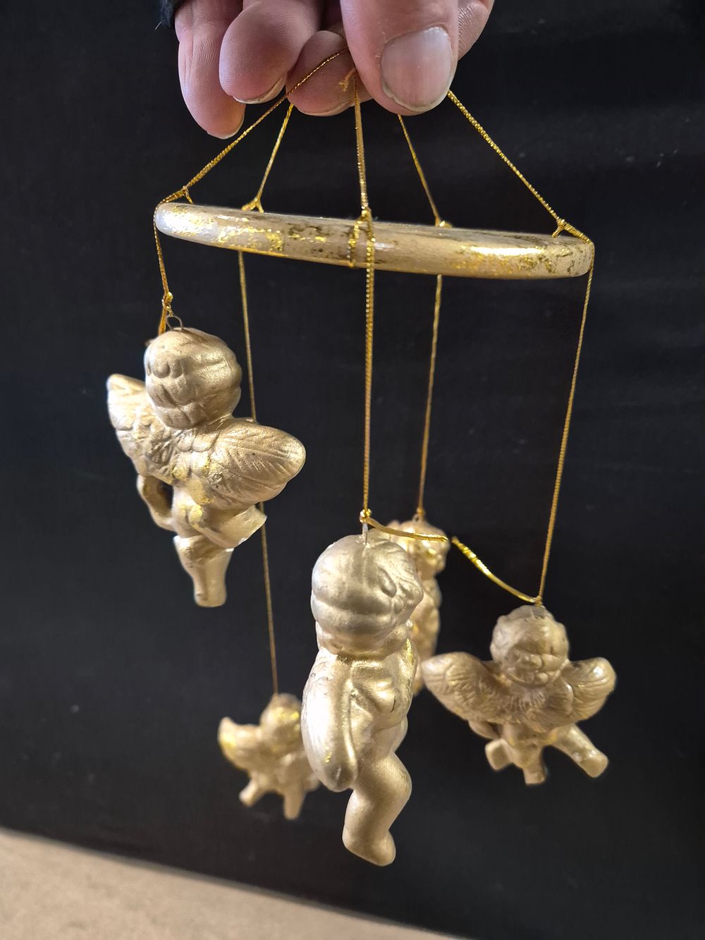 Lot 215: Hanging Cherub Christmas Decorations x 3