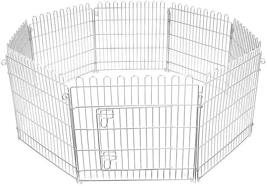 Lot 311: Silver-Colored Wire Pet Playpen