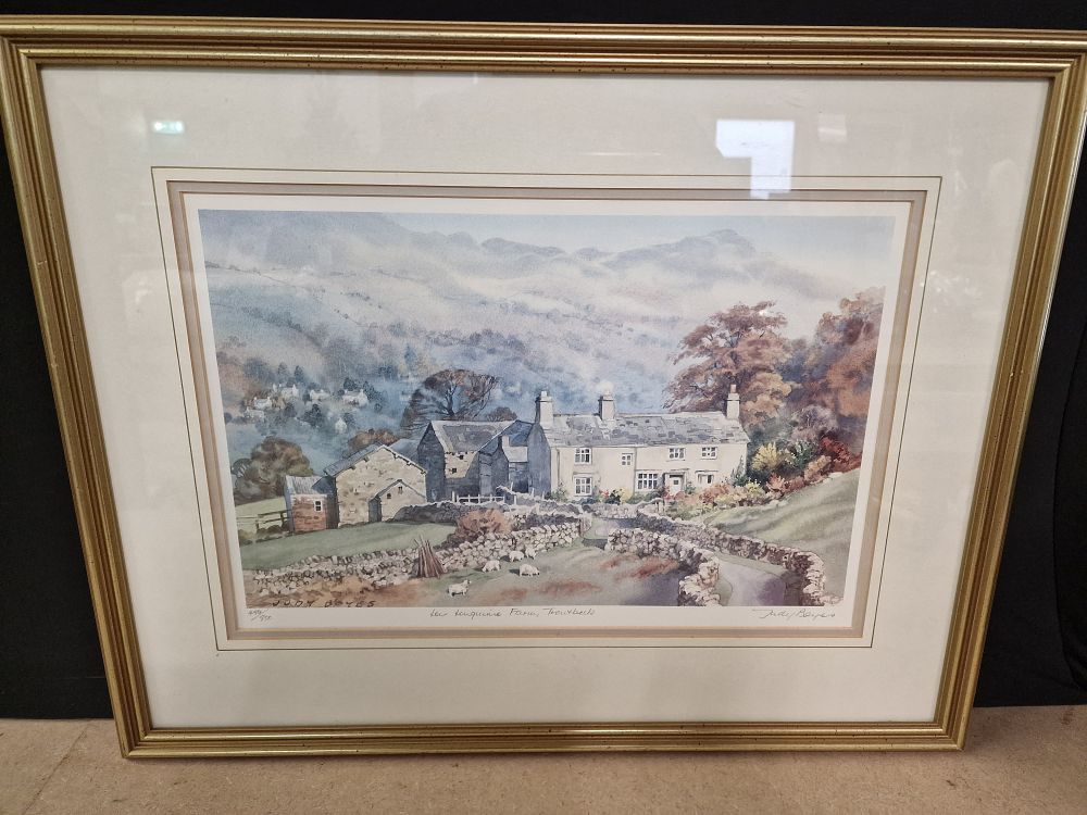 Lot 363: A Framed Print by Judy Boyes, 'Low Hartsop Farm, Troutbeck'