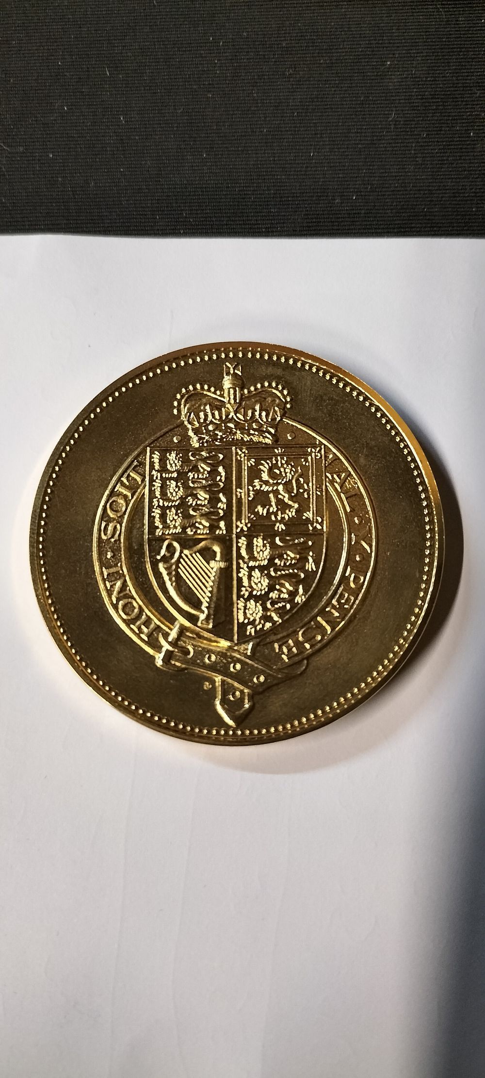 Lot 171: Bigbury Mint - Queen Elizabeth II Golden Jubilee Large Gold Plated Coin/Medal