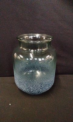 Large Patterned Glass Church Candle Holder. Measures Approx 26 x 18cm
