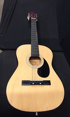 Burswood JC-36F Acoustic Guitar. In Light Wood with Dark Wood Neck