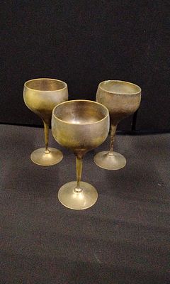 Three Silver Plated Wine Goblets