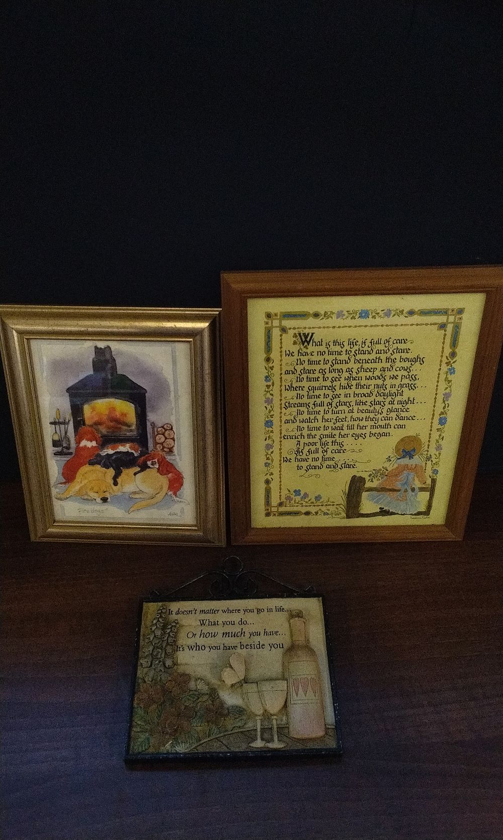 Lot 514: A Group of Three Framed Artworks and Plaque