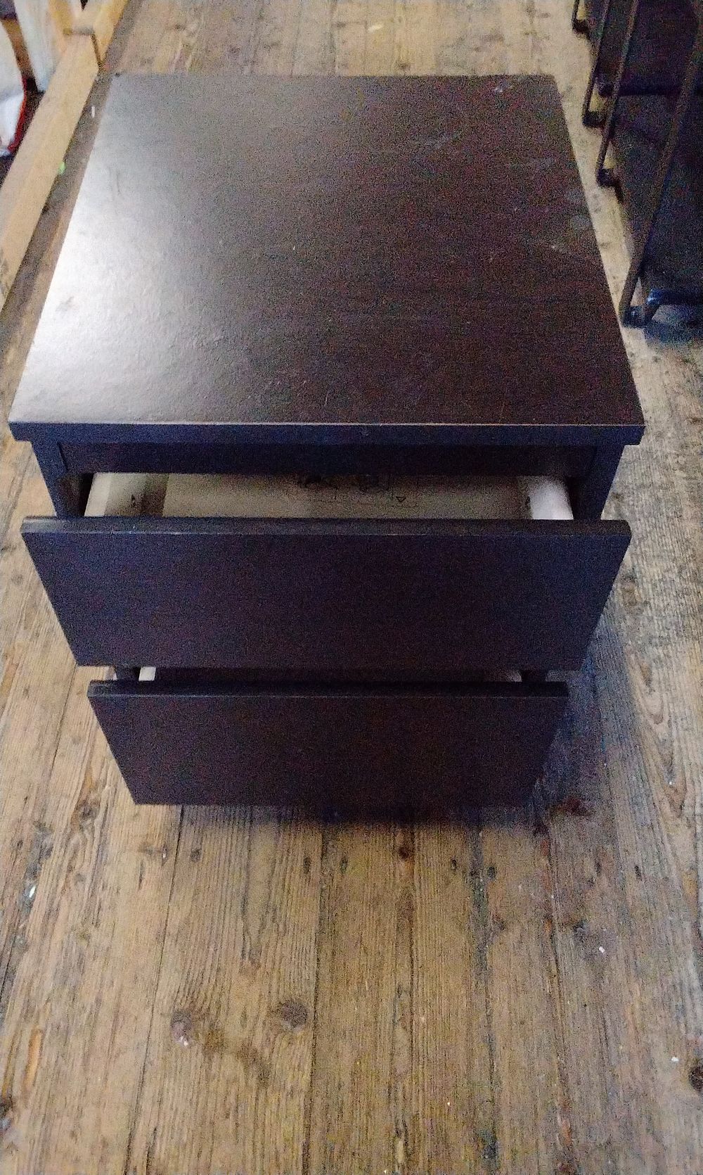Lot 515: A Dark Brown Two-Drawer Chest of Drawers