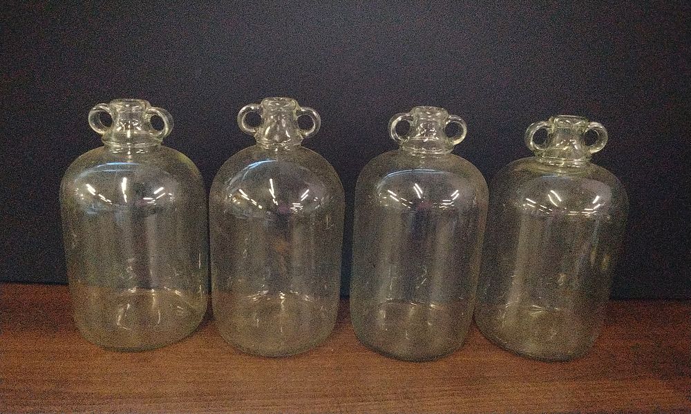 Lot 539: Large Clear Glass Demijohn Carboy with Molded Loop Handles. COLLECTION ONLY