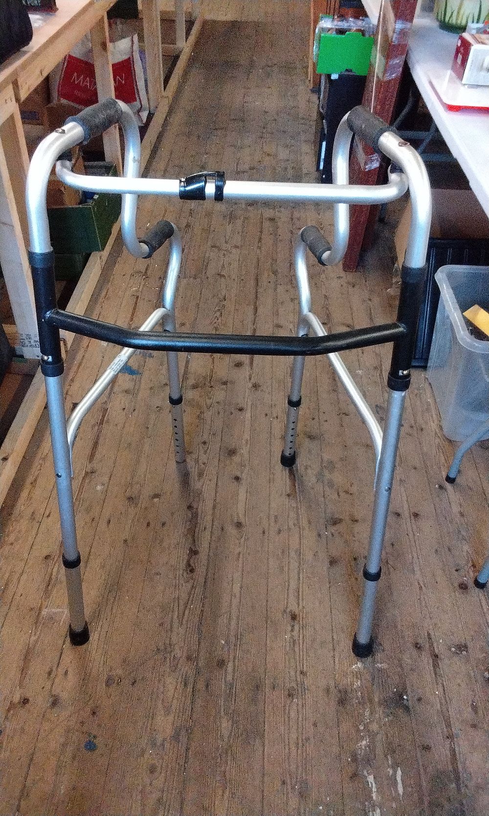 Lot 549: Graham Field UpRise Onyx Silver Aluminum Folding Walker Frame. COLLECTION ONLY