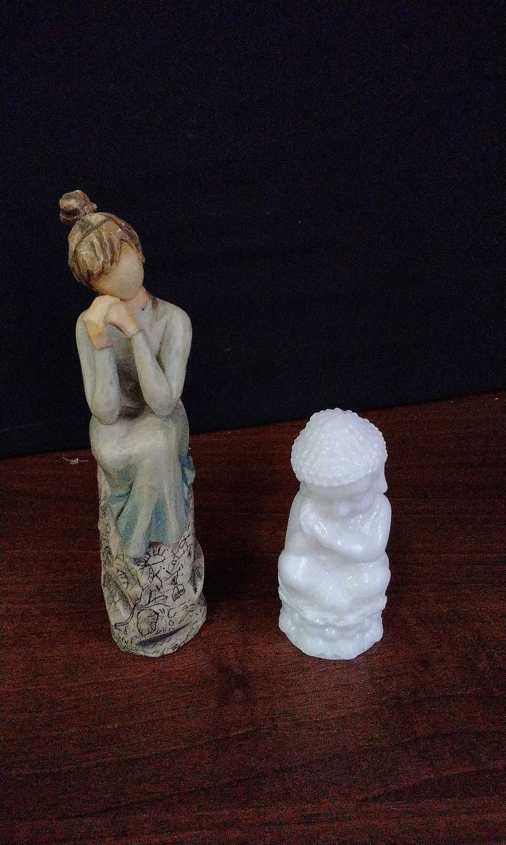 Lot 588: A Pair of Willow Tree Patience and Baby Buddha Figurines