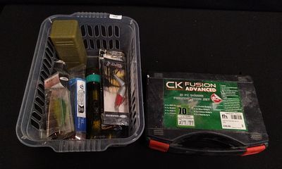 A Collection of CK Fusion 21 PC Bobbin Set and Fishing Tackle. A collection of approximately 16 