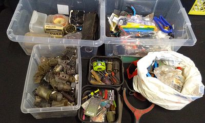 Collection of Fishing Tackle Spools Line and Gear. A collection of fishing tackle and gear 
