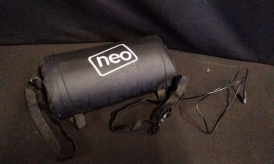 Neo Black Cylindrical Support Pillow with USB Power Cord. Tested for Power. A black cylindrical 
