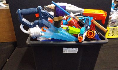 A Collection of Colorful Toy Blasters and Guns. COLLECTION ONLY. A collection of various 