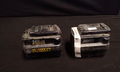 A Pair of DEWALT 24V 2.0Ah NiCd Power Tool Batteries. Untested. A pair of black DEWALT power 