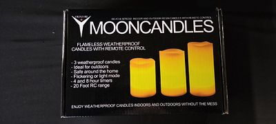 Frostfire Mooncandles Flameless Weatherproof Resin Candles Remote Control Set. A single black 