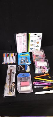 A Collection of Stationery including a Harry Potter Wand Pen and Novelty Stationery Theworks.co.uk. 