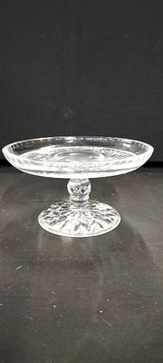 Harrods Hand Cut Lead Crystal Pedestal Cake Stand. A clear, hand-cut lead crystal pedestal cake 