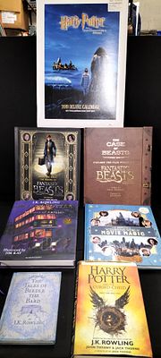A Collection of Six Harry Potter and Fantastic Beasts Related Books and a 2019 Harry Potter Calendar