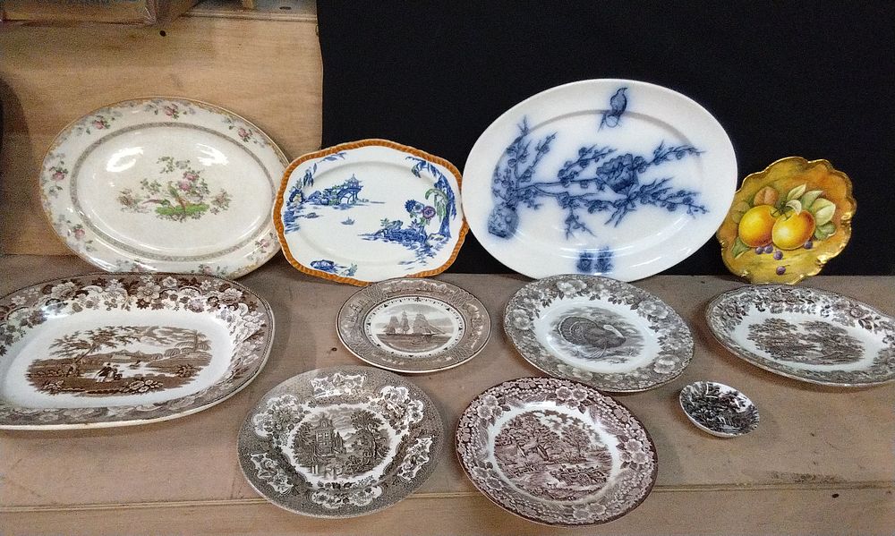 Lot 227: Selection of Various Serving Platters and Decorative Plates including Coalport, Churchill and Other Manufacturers