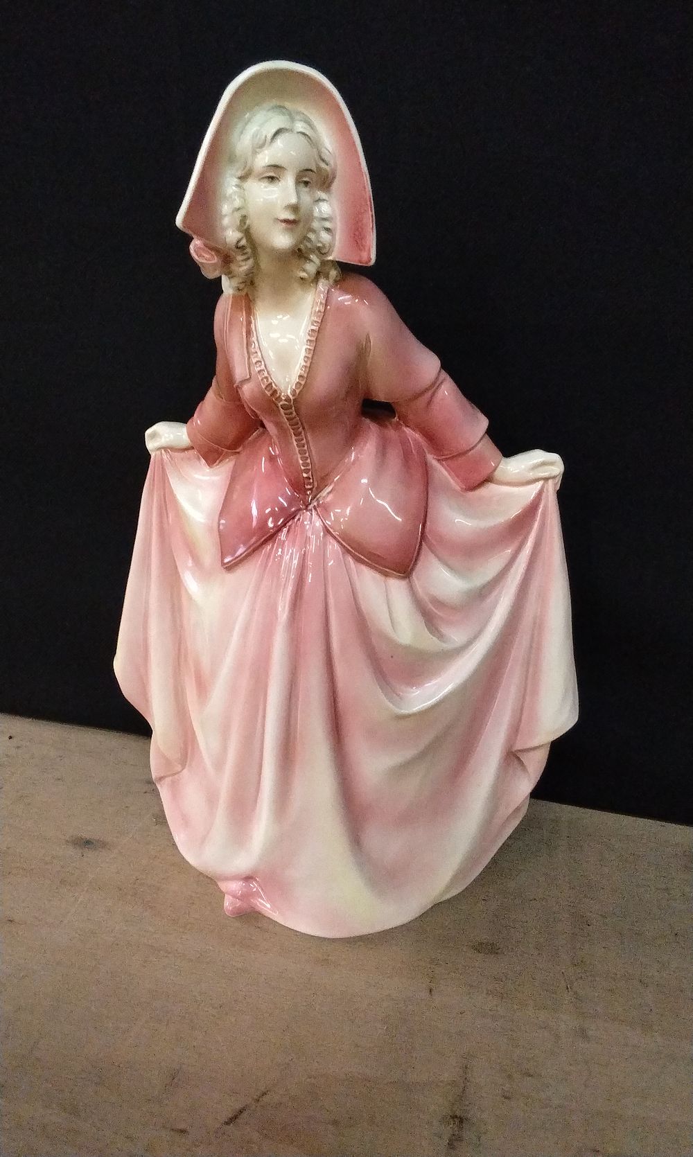 Lot 262: A Hertwig .Co. Porcelain Lady Figurine in Pink Dress. A97. 271. Katzhütte, Thuringia, Germany