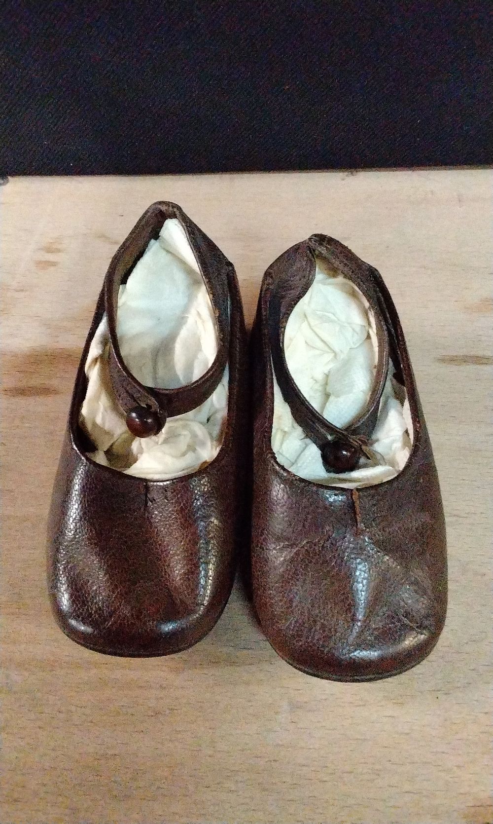 Lot 323: Pair of Victorian Hand Made Children's Leather Shoes.
