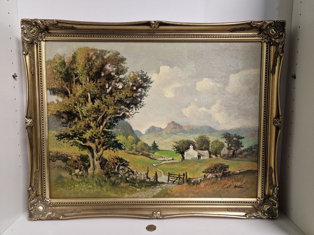 Lot 265: Original Oil on Canvas in Ornate Frame by Hunter