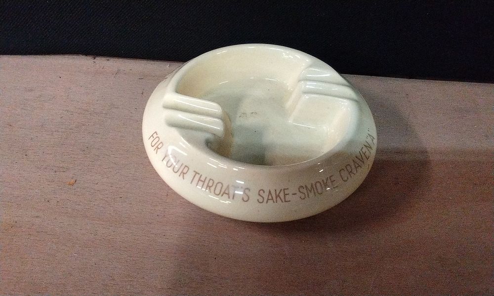 Lot 358: 1940's Mcdonald - Swan-& Co Ltd For Your Throat's Sake - Smoke Craven "A" Ashtray