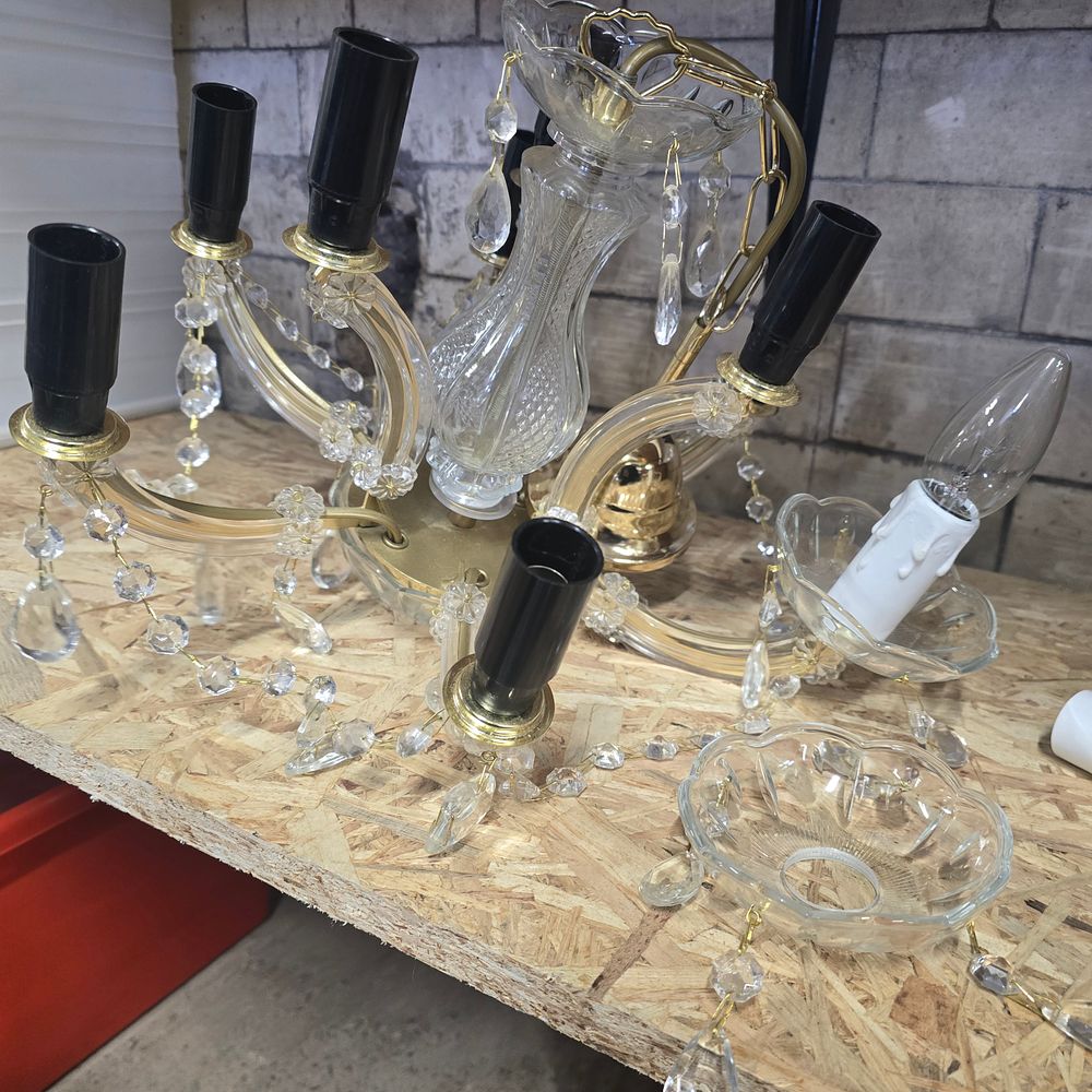 Lot 267: Chandelier and wall light