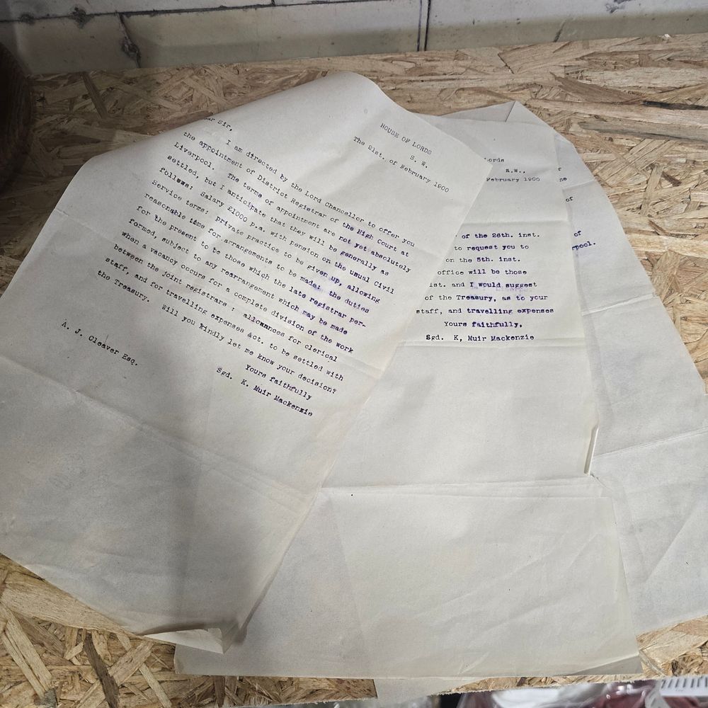 Lot 278: House of Lords letters dated 1900