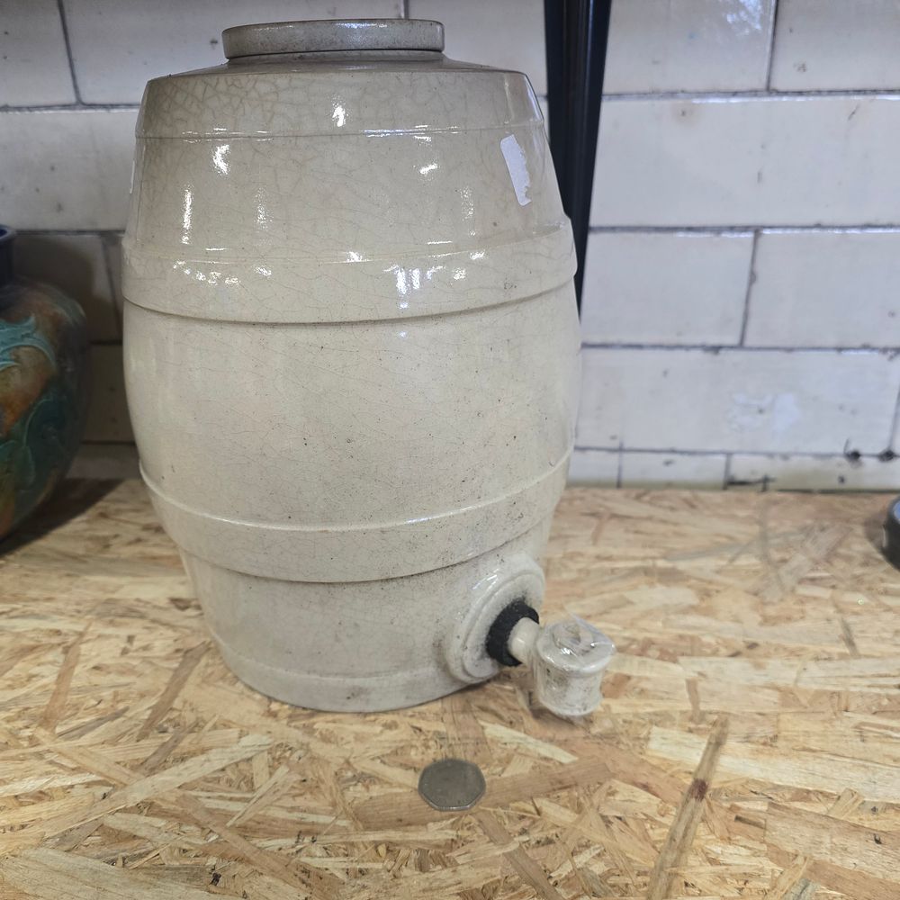 Lot 294: Vintage stoneware barrel 37x18cm approx