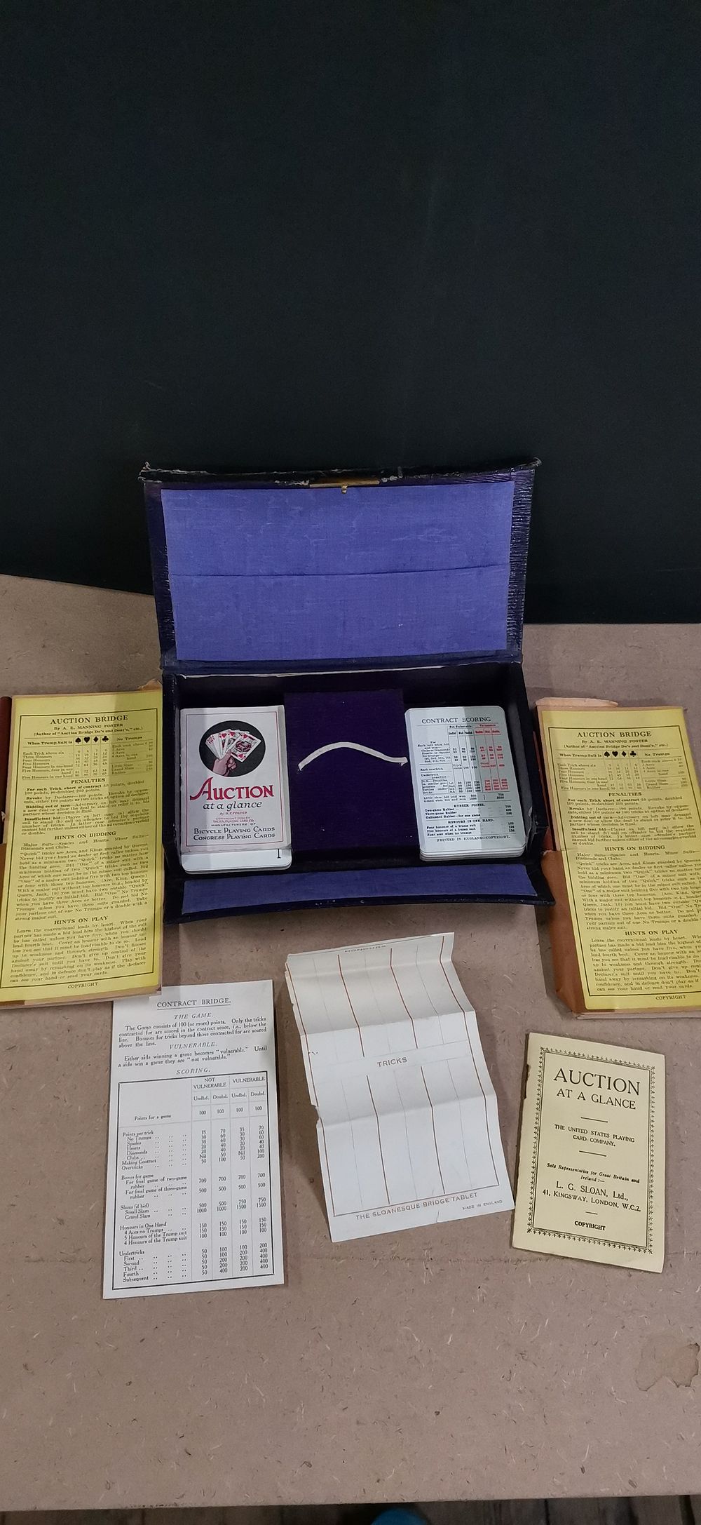 Lot 156: A Collection of Vintage Auction Bridge Card Game Items