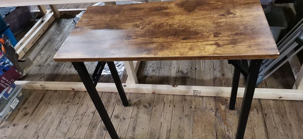 Lot 202: Small Folding Computer Desk with Wood Grain Top