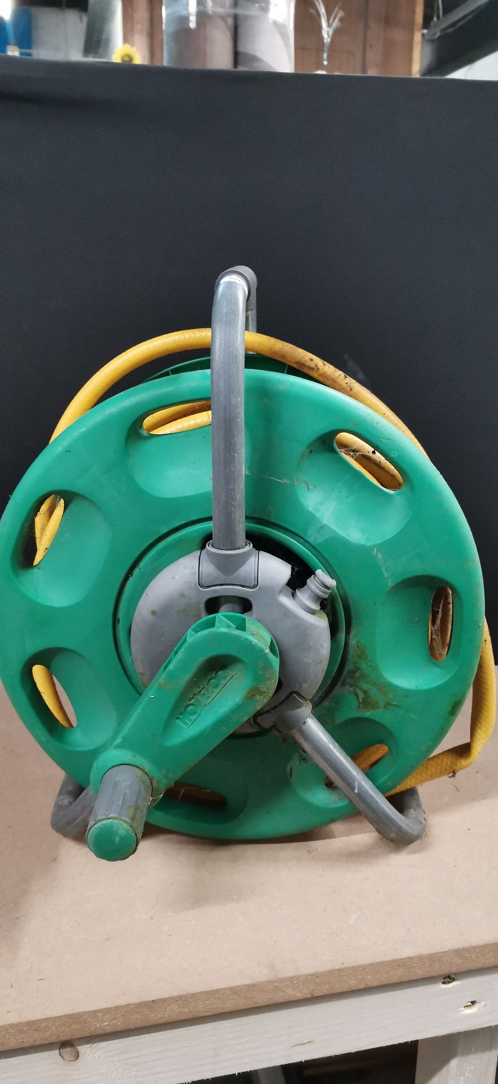 Lot 298: Hozelock Garden Hose Reel with Yellow Hose