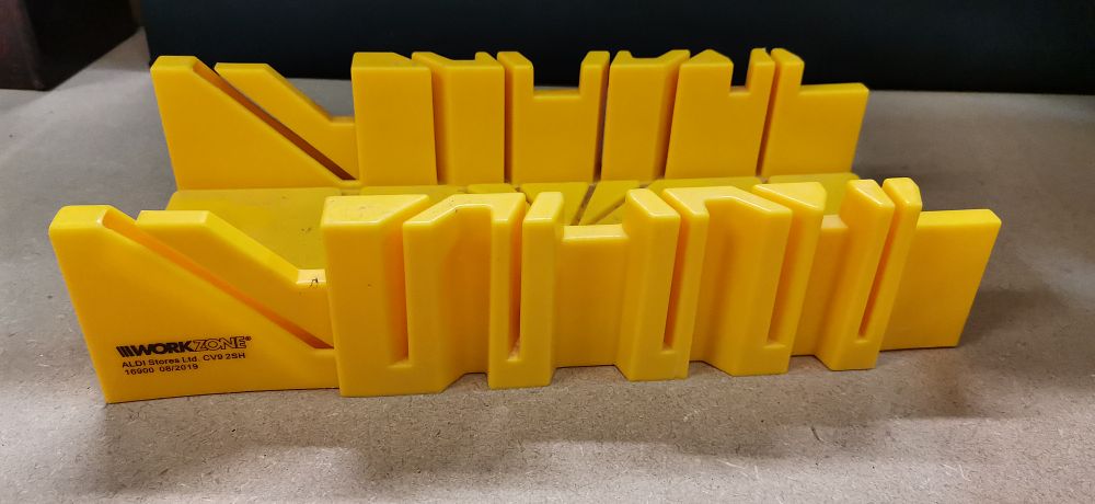 Lot 168: Workzone Yellow Plastic Mitre Box for Aldi Stores Ltd