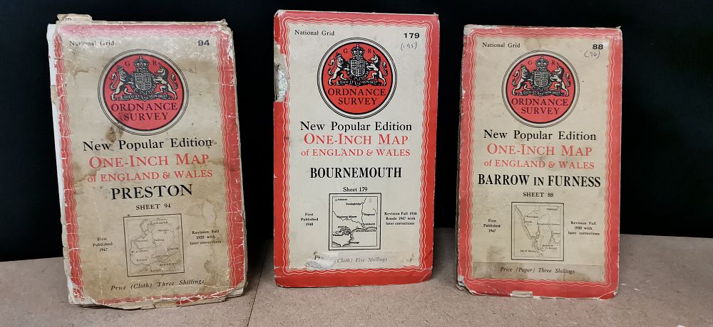 Lot 209: A Trio of Ordnance Survey New Popular Edition One-Inch Maps