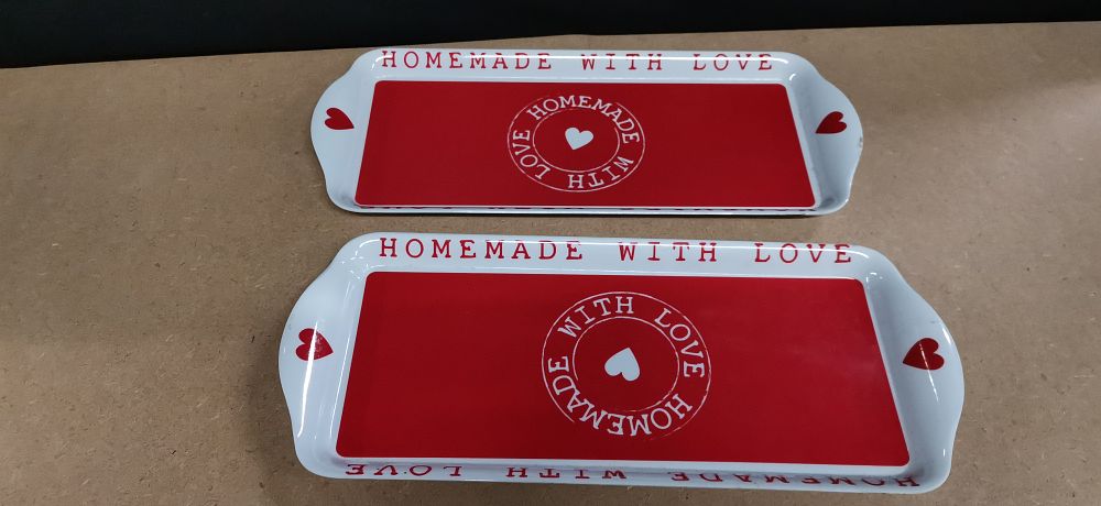Lot 217: A Pair of Homemade With Love Serving Trays