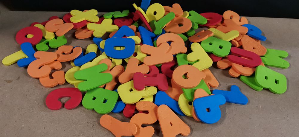 Lot 241: A Collection of Multi-coloured Foam Alphabet Letters and Numbers