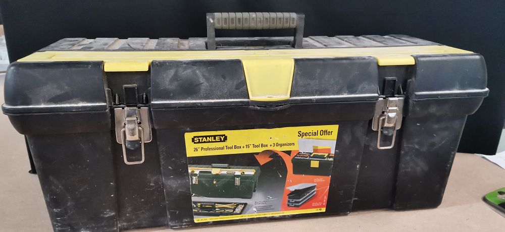 Lot 270: Stanley 26 Inch Professional Tool Box with Metal Latches