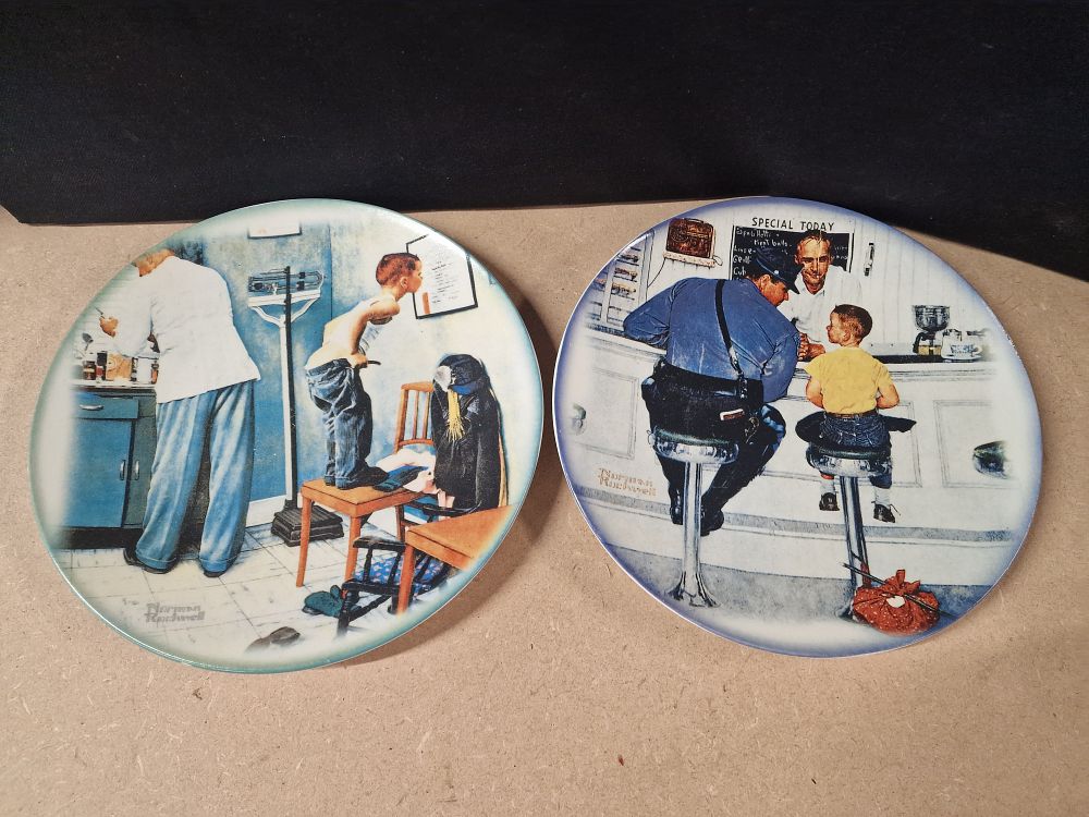 Lot 278: A Pair of Norman Rockwell Ceramic Decorative Plates