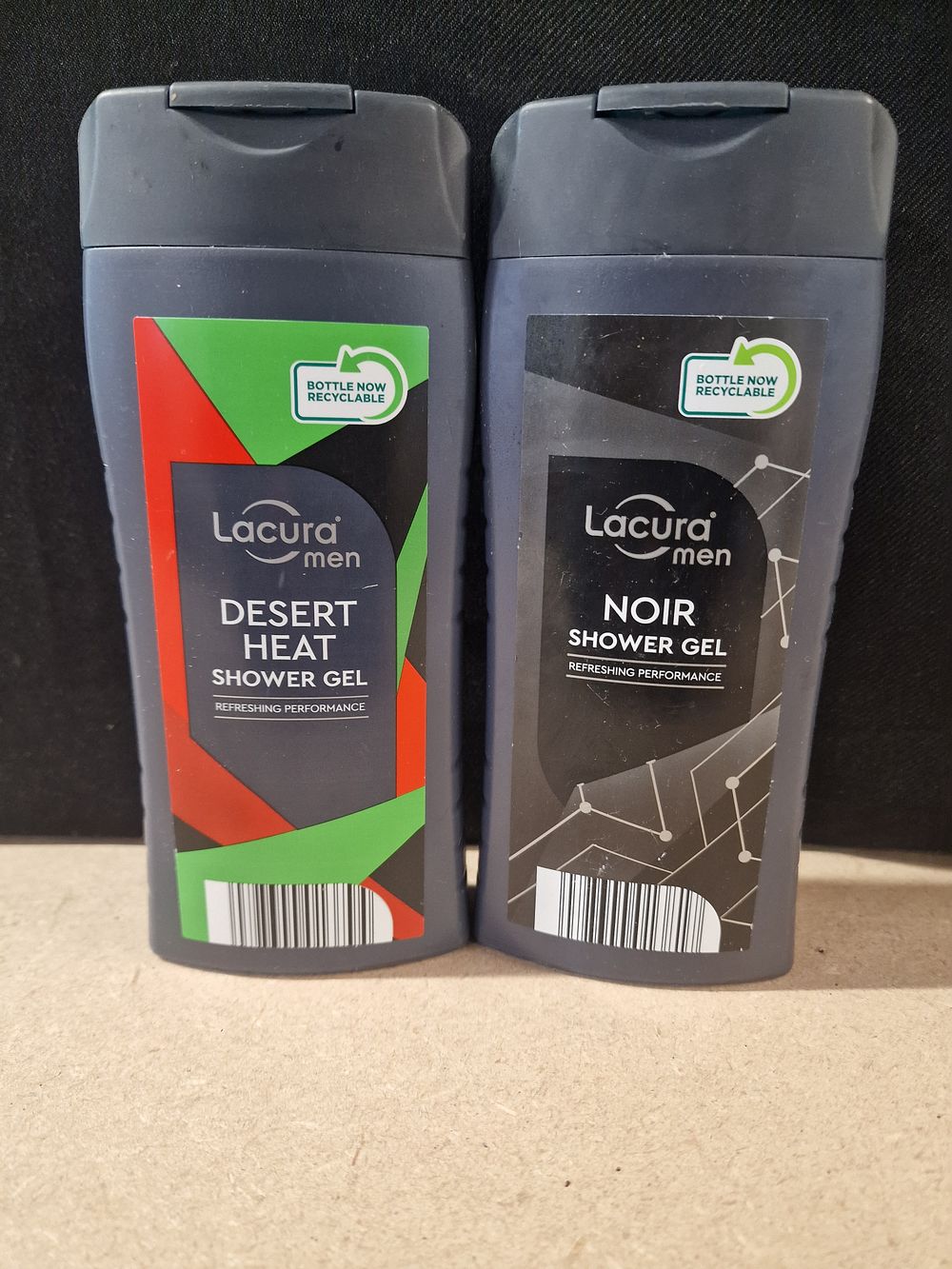 Lot 283: Several Lacura Men Noir and Desert Heat Shower Gels