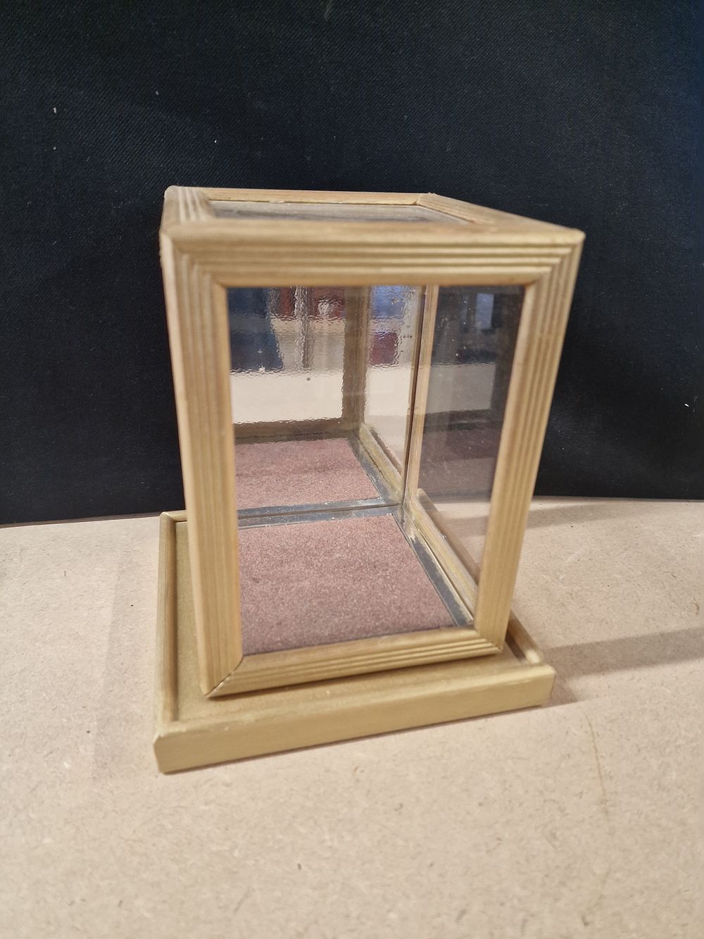 Lot 296: Small Gold Toned Rectangular Glass Display Curio Case