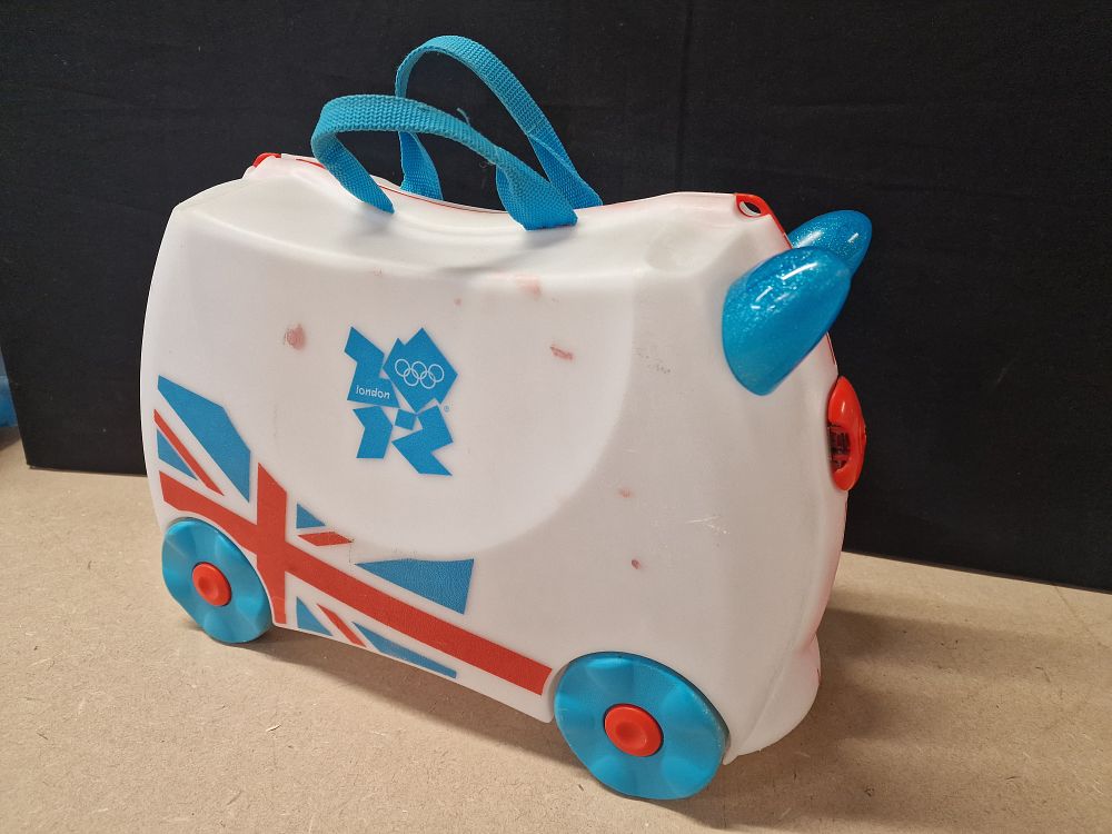 Lot 317: Trunki London 2012 Olympics Limited Edition Ride-On Suitcase