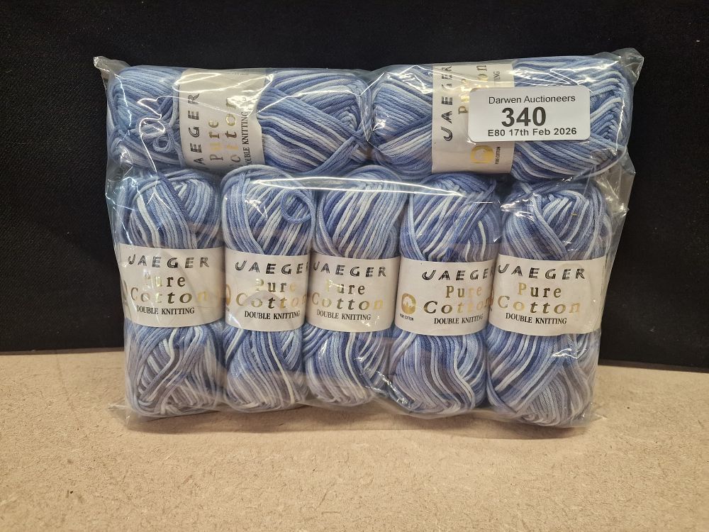 Lot 340: Seven skeins of Jaeger Pure Cotton double knitting yarn