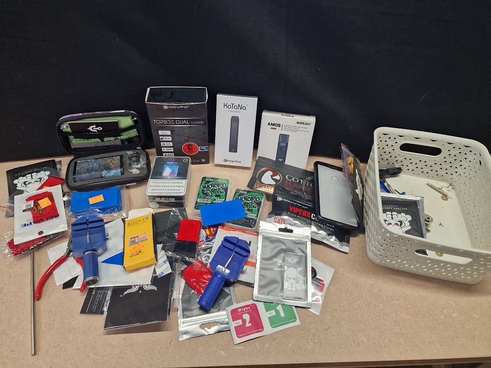 Lot 347: A Collection of Vaping Accessories and Components